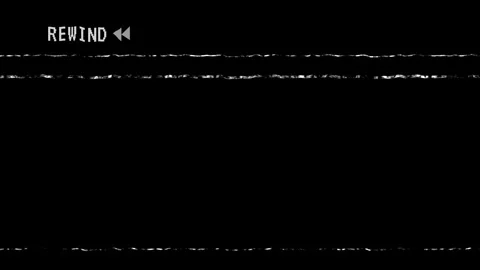 Rewind sign old VHS analog tape on black background Stock Footage 314731282