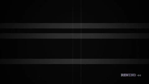 Rewind VHS Analog text overlay with static and scan lines Stock Footage 340300621