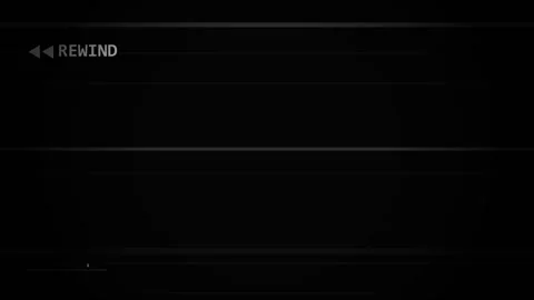 Rewind VHS black screen transition for vintage analog video editing and retro Stock Footage 345658586
