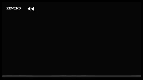 Rewind VHS effect with analog glitch distortion and retro static noise Video stock 345658585