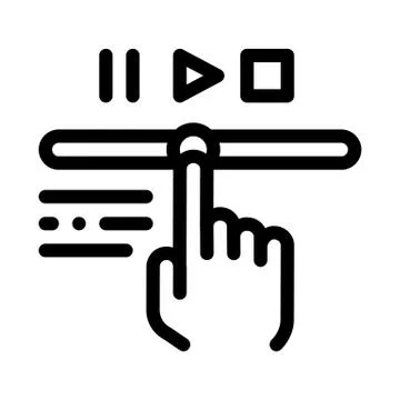 Rewind video icon vector outline illustration Stock Illustration