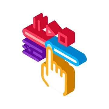 Rewind video isometric icon vector illustration Illustrazione stock
