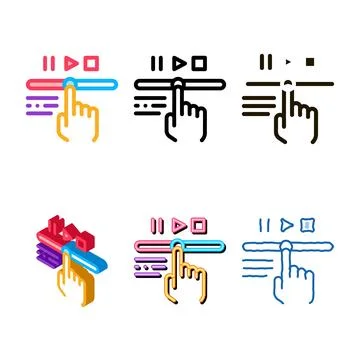 Rewind video looks icon vector outline Ilustração Stock