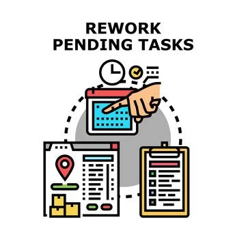 Reworking pending tasks and project management process Stock Illustration