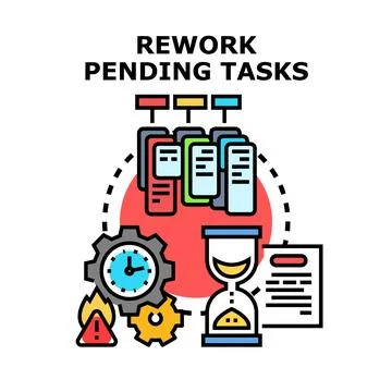 Reworking pending tasks and project process management イラスト素材