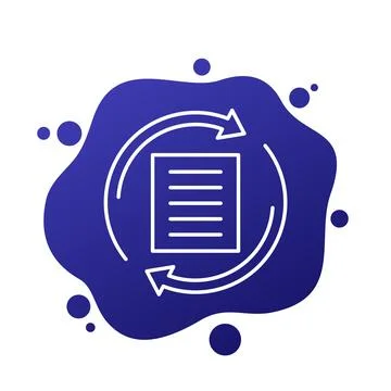 Rewrite icon with a document, line vector 스톡 일러스트