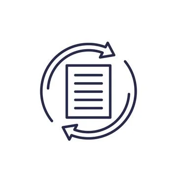 Rewrite line icon with a document Stock Illustration