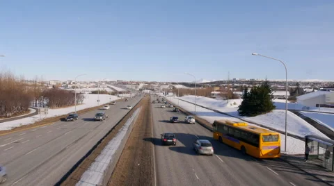 Reykjavik highway Stock Footage 54740780