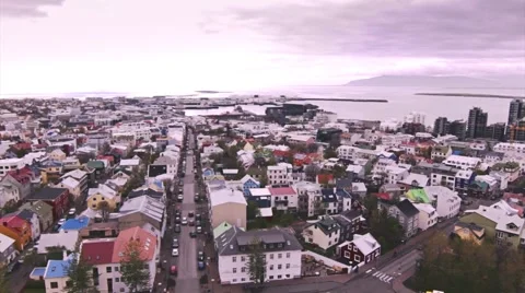 Reykjavik Rooftops Stock Footage 53114279