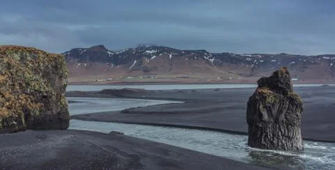 Reynisfjara blank beach Fotos de archivo
