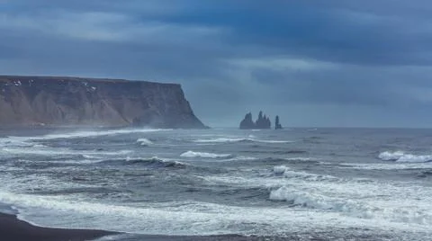 Reynisfjara blank beach Fotos de archivo