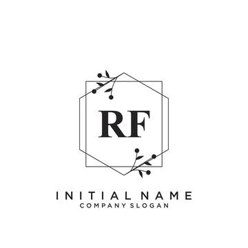 RF Initial handwriting logo design Stock Illustration