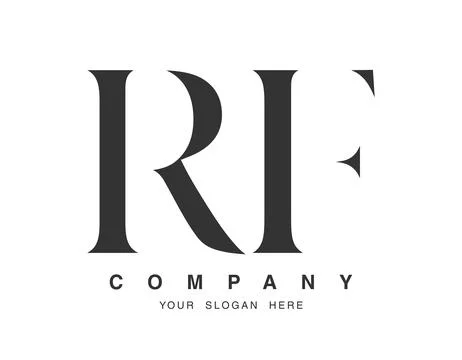 RF logo design. Initial letter r and f serif font style. Creative classic c.. Stock Illustration