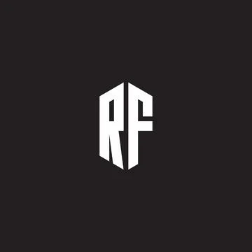 RF Logo monogram with hexagon shape style design template Stock Illustration