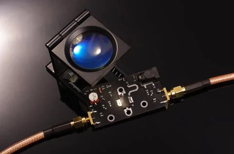 RF PCB and equipment for testing and measurements isolated Stock Photos