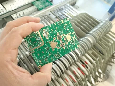RF PCB preparation for assembly Stock Photos