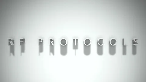 Rf protocols 3D title animation white text on a white background Stock Footage 299748845