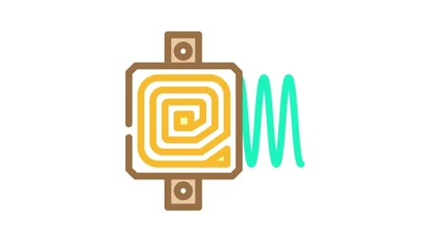 Rf technology electronics color icon animation Stock Footage 327267416