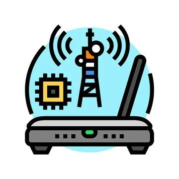 Rf technology electronics color icon vector illustration Illustrazione stock