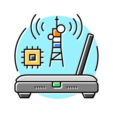 Rf technology electronics color icon vector illustration 스톡 일러스트