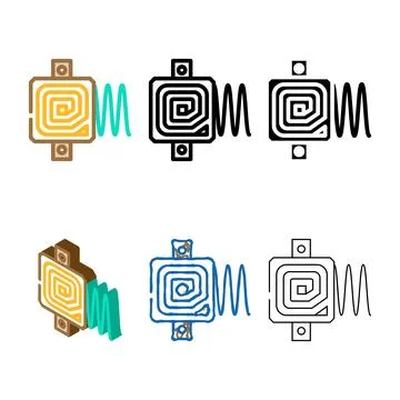 Rf technology electronics color icon vector multipack イラスト素材