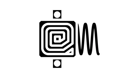 Rf technology electronics glyph icon animation Stock Footage 326743406