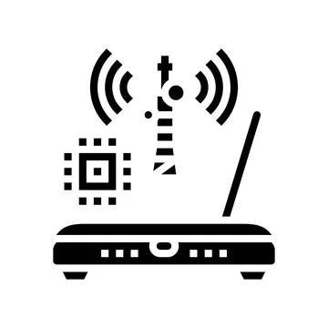 Rf technology electronics glyph icon vector illustration Illustrazione stock