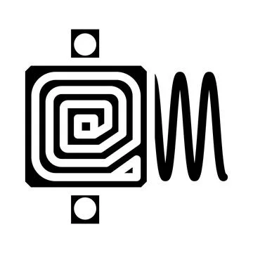 Rf technology electronics glyph icon vector illustration Illustrazione stock