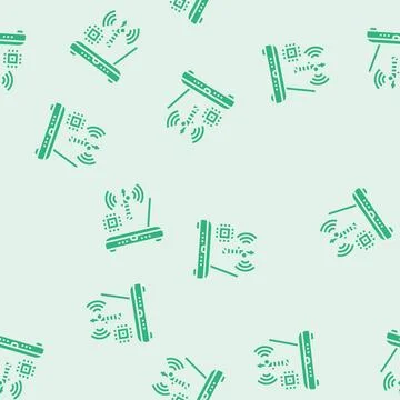 Rf technology electronics glyph seamless pattern Stock Illustration