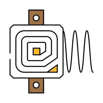 Rf technology electronics icon color illustration Stock Illustration