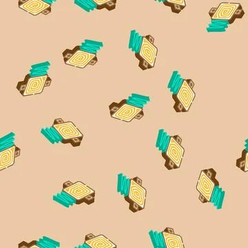 Rf technology electronics isometric icon seamless pattern Stockillustratie