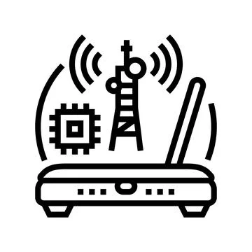 Rf technology electronics line icon vector illustration Illustrazione stock