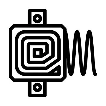 Rf technology electronics line icon vector illustration Stockillustratie