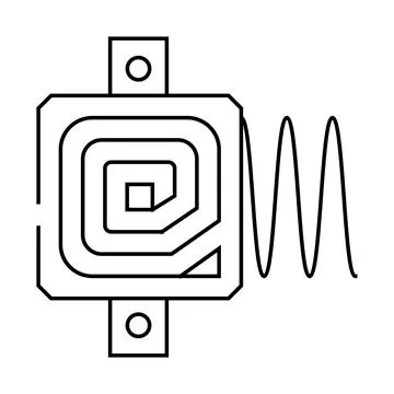 Rf technology electronics line icon vector illustration Stockillustratie