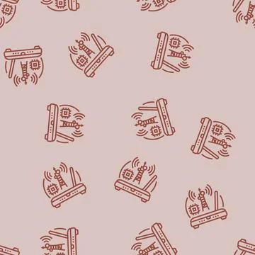Rf technology electronics line seamless pattern Stock Illustration