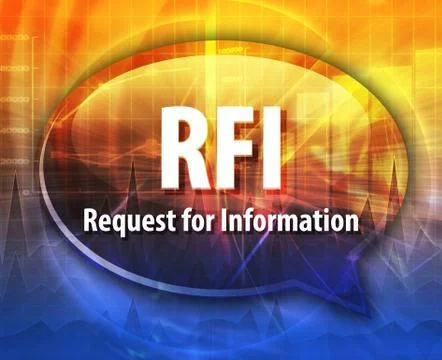 RFI acronym word speech bubble illustration Stock Illustration