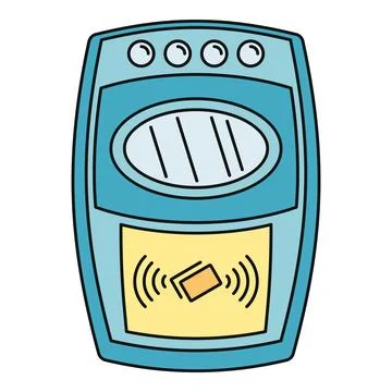 Rfid access control reader scanning contactless badge icon Stock Illustration