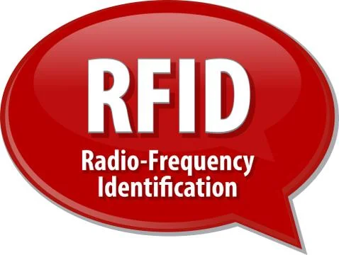 RFID acronym definition speech bubble illustration Stock Illustration