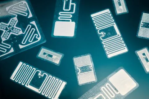 Rfid and antenna transponder for automatic asset tracking 스톡 사진
