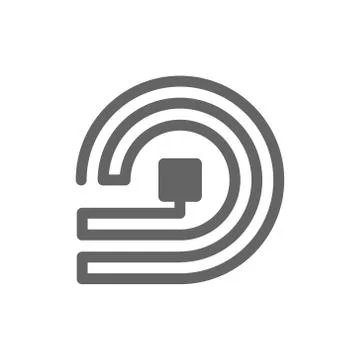 RFID and wireless tag line icon. Illustrazione stock