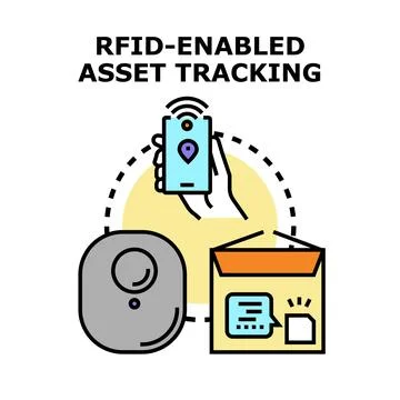 Rfid enabled asset tracking system concept Stock Illustration