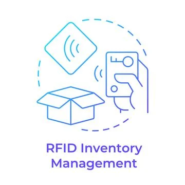 RFID inventory management blue gradient concept icon イラスト素材