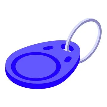 Rfid key tag icon isometric vector. Chip security door Stock Illustration