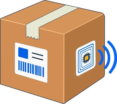 RFID Package Tracking for Smart Logistics Stock-Illustration