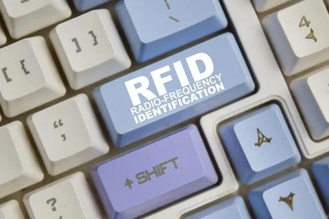 RFID - Radio-frequency identification on the button keyboard 스톡 사진