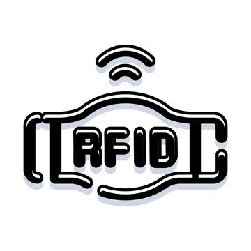 Rfid radio frequency identification technology icon design 스톡 일러스트
