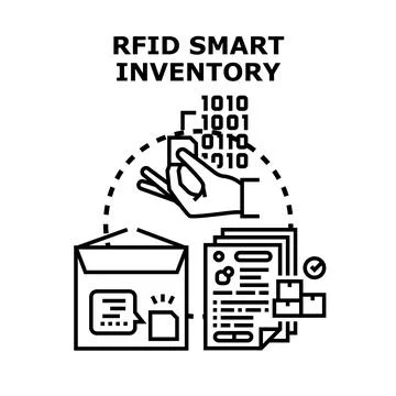 Rfid smart inventory tracking and warehouse management Stockillustratie