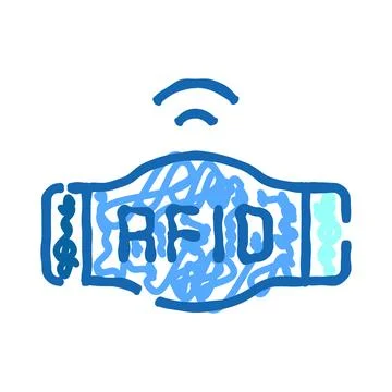 Rfid smart label scanning technology icon concept Stock Illustration