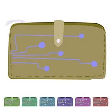 Rfid smart wallet vector cartoon graphic Stock Illustration