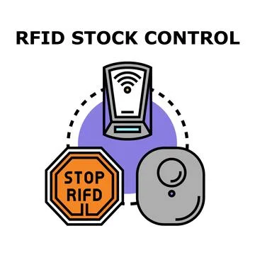 Rfid stock control and privacy data security concept Stock Illustration